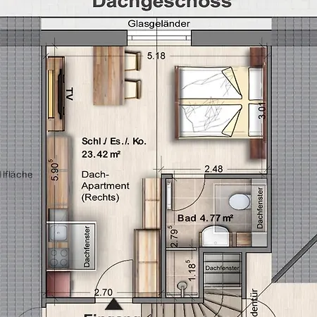 דירה -neubau- 30qm Dach-apartment